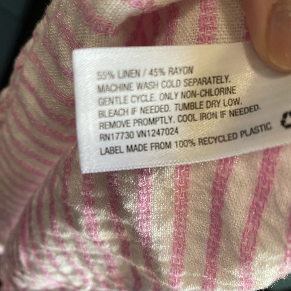 Alexis + Target Striped short sleeve linen tulip sleeve shirt dress size 1x - Picture 9 of 9